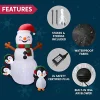 6ft LED Christmas Inflatable Snowman With Penguins