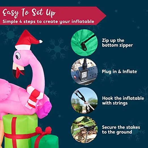 6ft LED Christmas Flamingo Inflatable