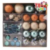 78pcs Gold And Blue Shatterproof Christmas Ornaments