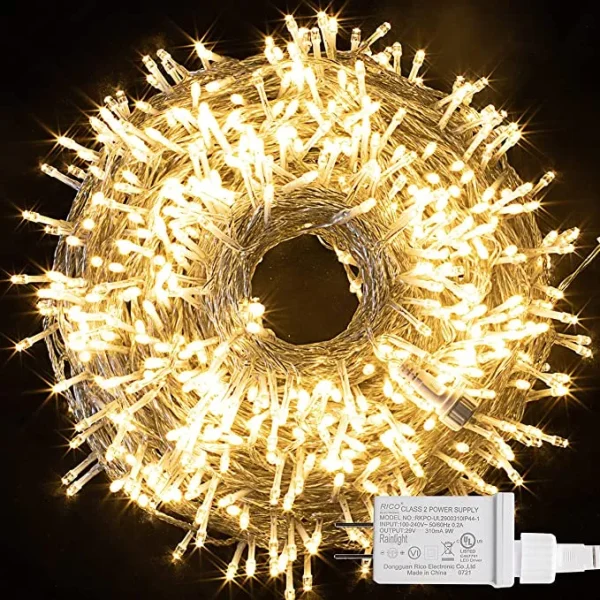 800 LED Clear Wire String Lights 8 Modes 271.98ft