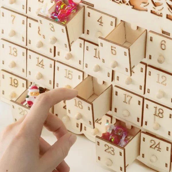 24 Days DIY Countdown Wooden Drawer Advent Calendar