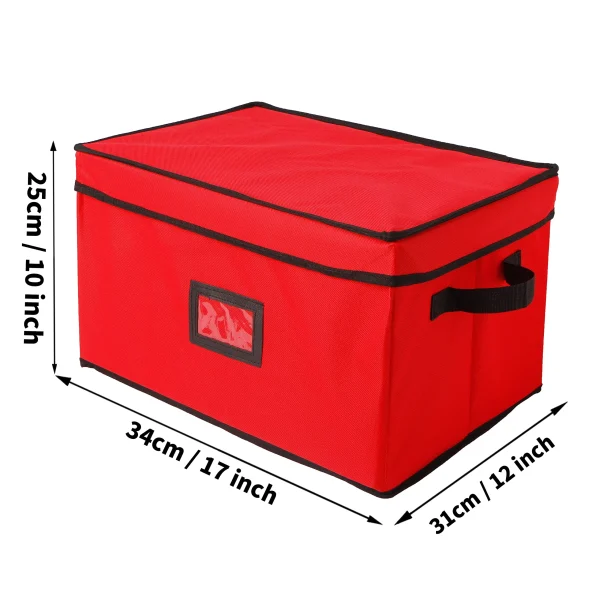 Christmas Light Storage Box With Carry Handles (Red)