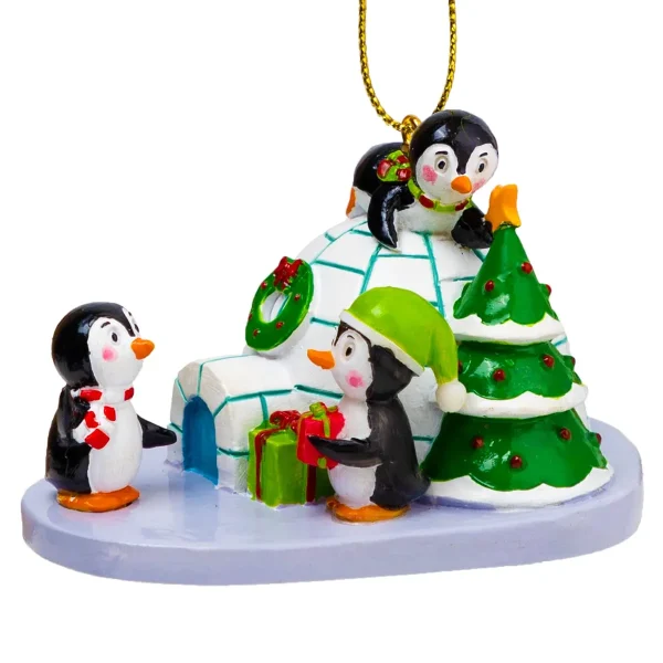 Resin Penguin Christmas Ornament