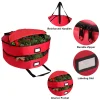 Double Layer Red Christmas Wreath Storage Bag 30in