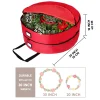 Double Layer Red Christmas Wreath Storage Bag 30in