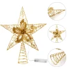Gold LED Christmas Star Tree Topper