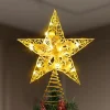 Gold LED Christmas Star Tree Topper