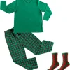 Green Plaid Matching Family Pajamas Set