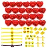 24 Packs Kids Valentines Party Favors Set with 3 Random Toys and Cards