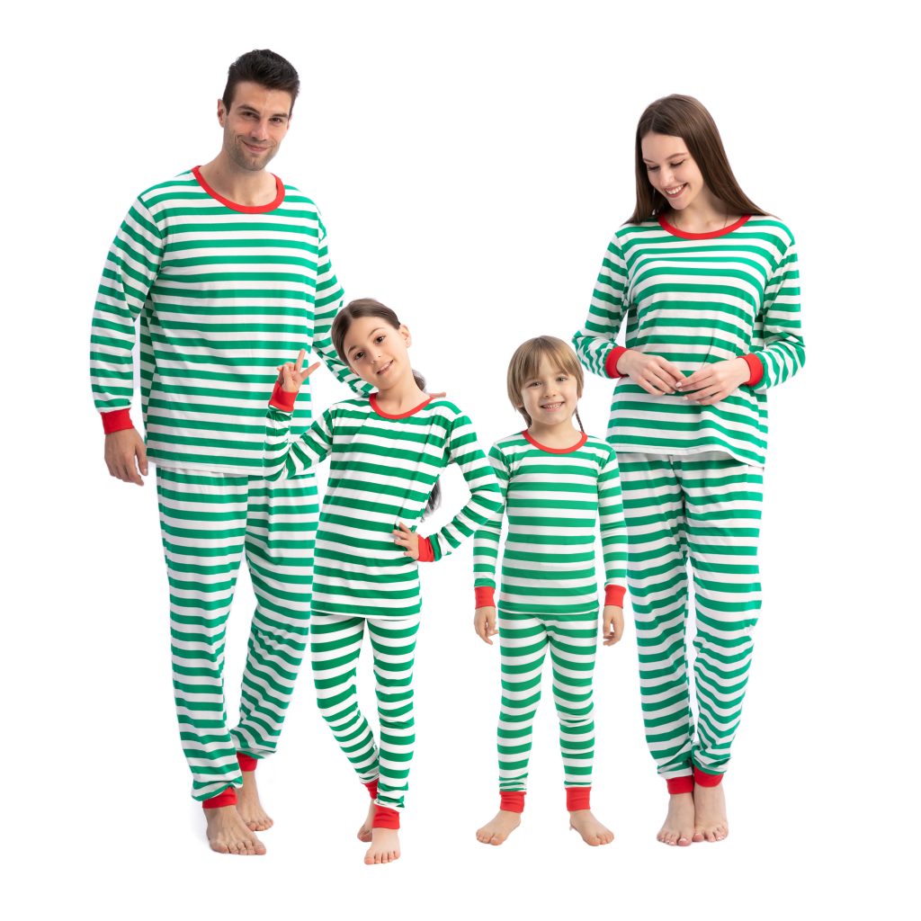 Striped family Christmas pajamas 