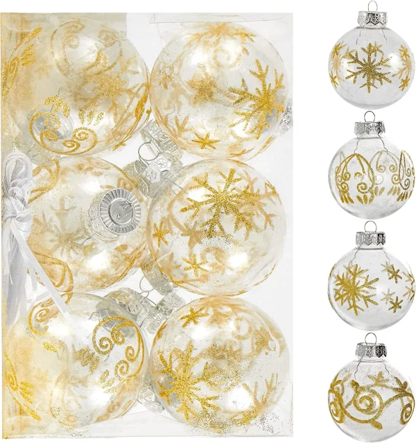 12pcs Transparent Christmas Ball Ornament 15in