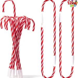 12Pcs Christmas Candy Cane Ball Point Pens