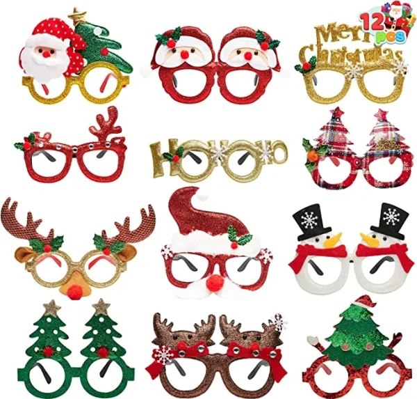 12pcs Christmas Glitter Glasses