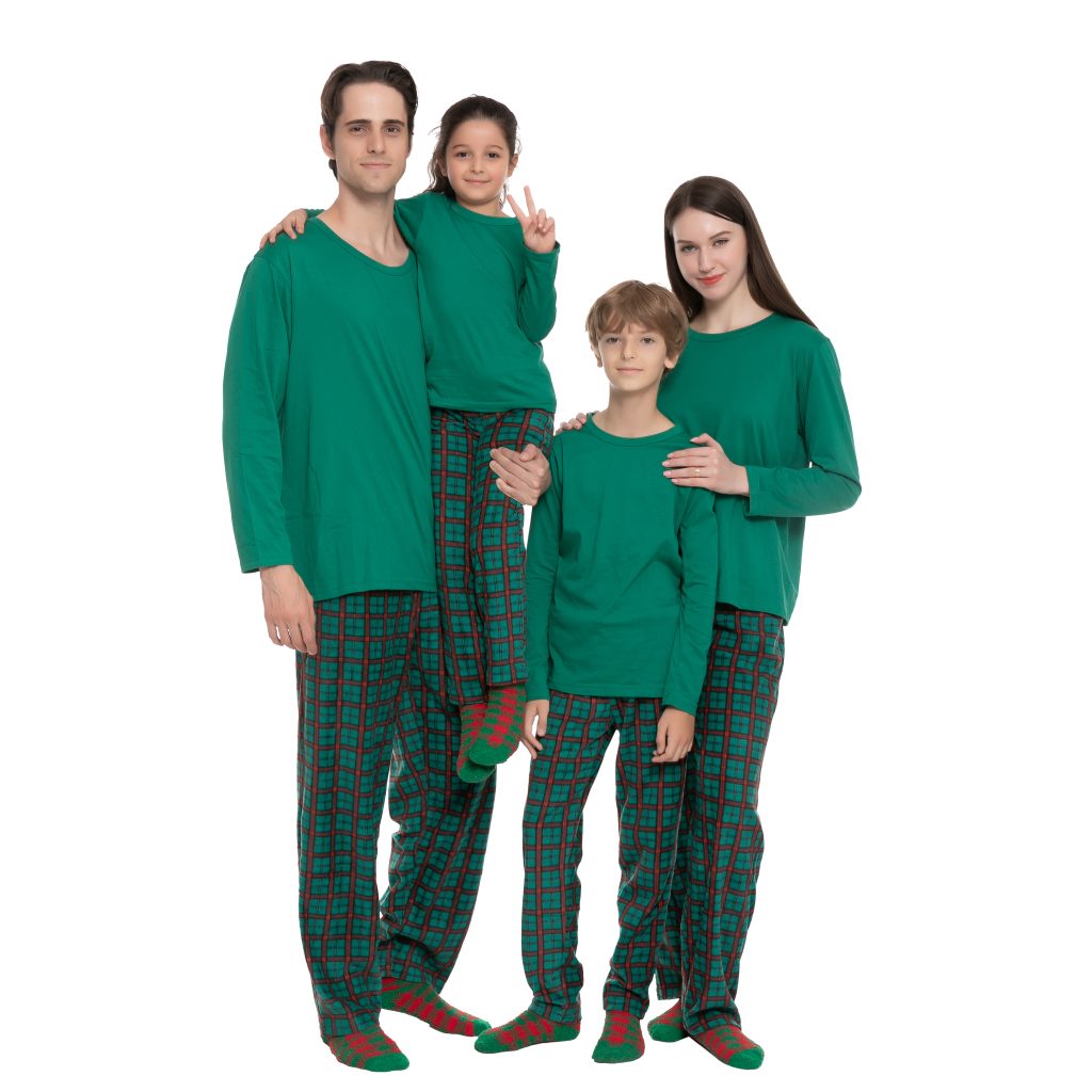 Green plaid Christmas pajamas
