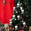 18pcs Black and White Plaid Christmas Stockings