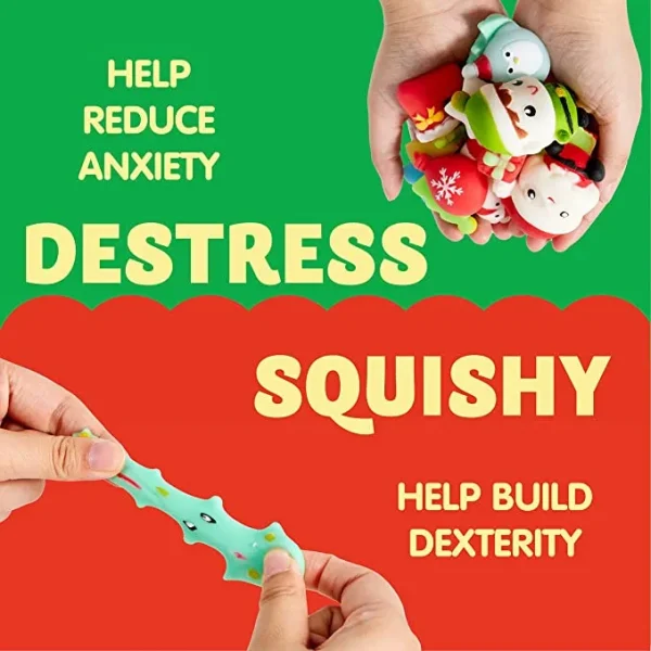 24pcs Stress Reliever Christmas Mochi Soft and Yielding Toys