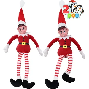 2pcs Christmas Elf On The Shelf Plush Red Doll 12in