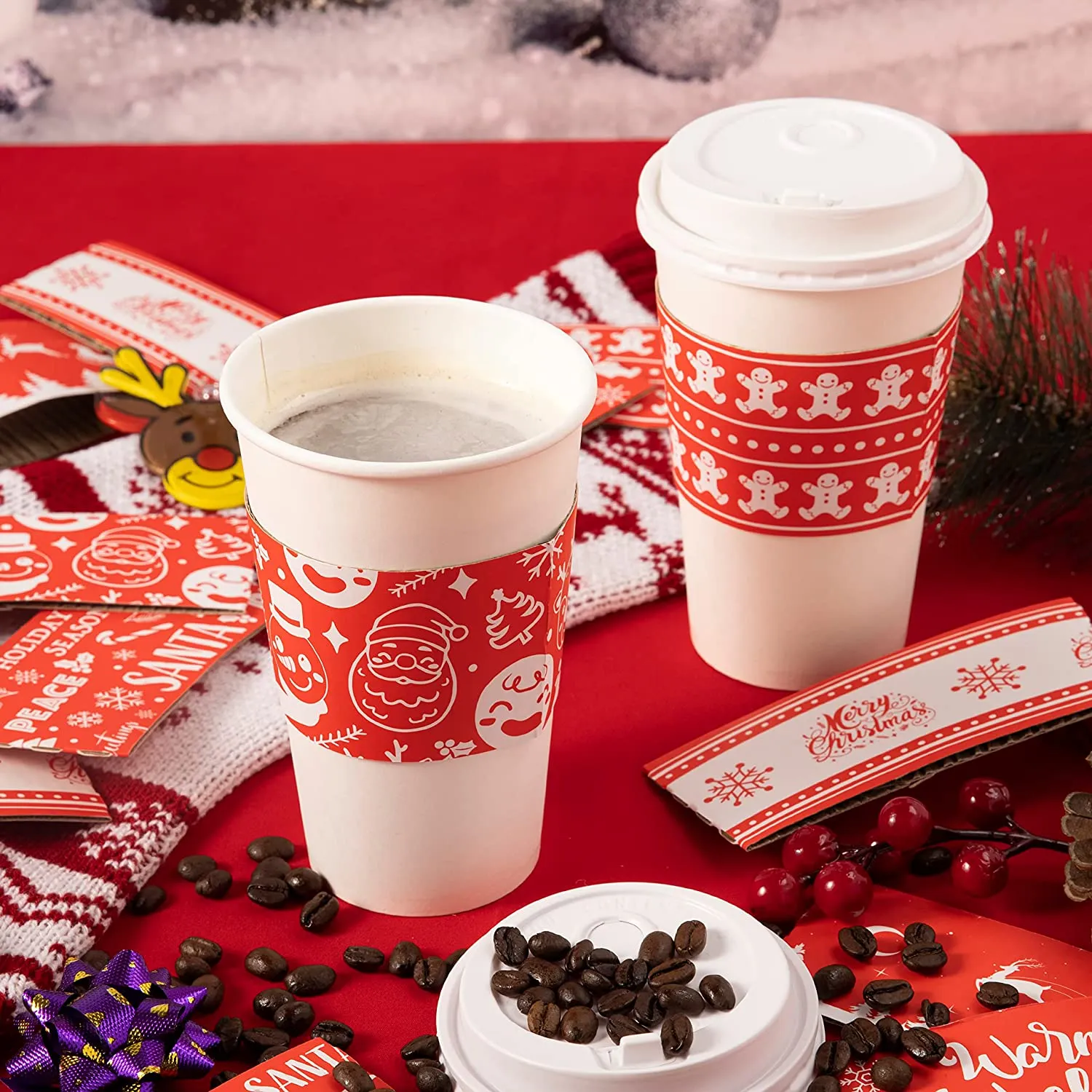 Cute 36pcs Christmas Coffee Cup Sleeves