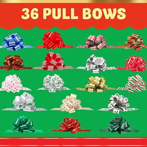 36pcs christmas gift Wrapping Pull Bow Ribbon