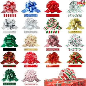 36Pcs Christmas Gift Wrap Ribbon Pull Bows