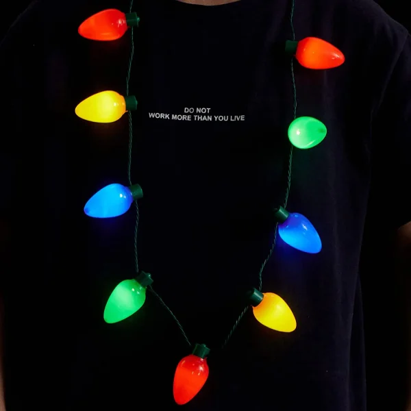 3pcs 9 LED Light Up Christmas Bulb Necklace
