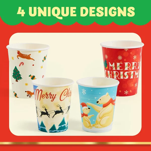 48pcs Christmas Disposable Paper Cups 9oz