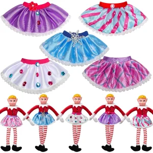 5Pcs Santa Couture Clothing winter skirts for elf doll