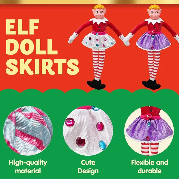 5pcs Santa Elf Couture Dance Skirt Set