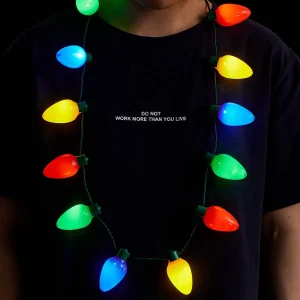 6pcs 12 LED Bulb Christmas Light Necklace Accessories