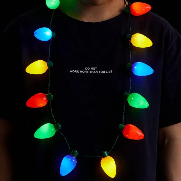 LED Light Up Flashing Holiday Necklaces