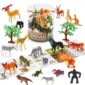60Pcs  Jungle Animals Playset Toys