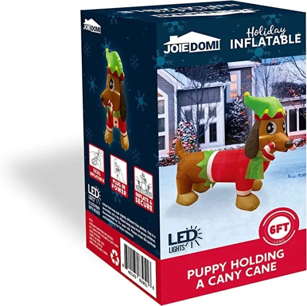 6ft LED Inflatable Long puppy Inflatable & a Cane