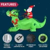 6ft LED Christmas Santa Riding a Dragon Inflatable