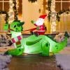 6ft LED Christmas Santa Riding a Dragon Inflatable