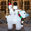 6ft Christmas LED Inflatable Polar Bear With Penguin