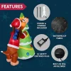 6ft LED Christmas Puppy Inflatable Putting A Tree Topper