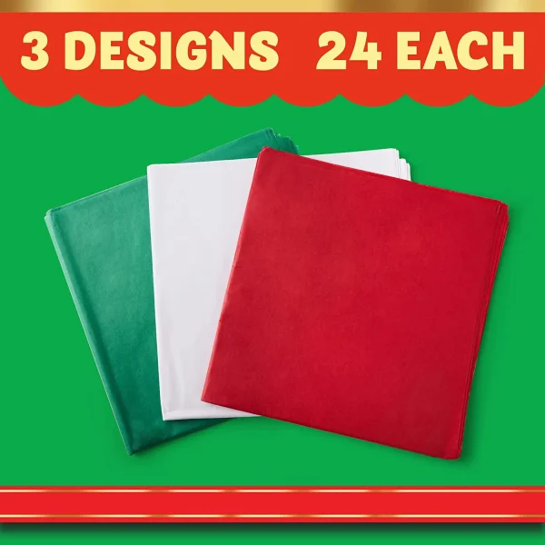 72pcs Christmas Tissue Paper Wrapping Assortment Set
