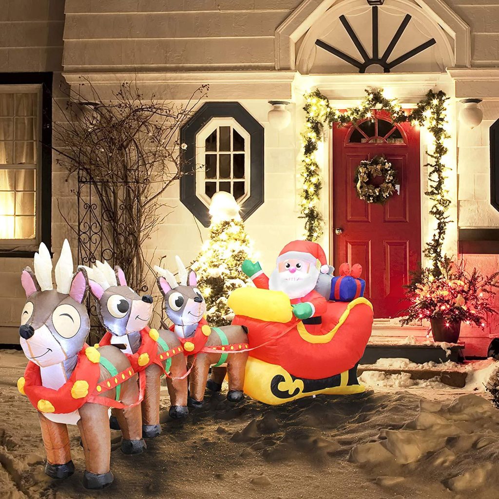 Blow up santa with reindeer