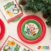 96pcs Disposable Christmas Paper Plates Tableware Set
