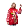 Womens LED Long Light Up Reindeer Ugly Sweater