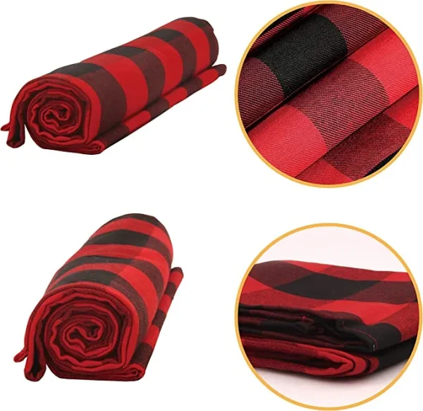 Red And Black Christmas Buffalo Plaid Table Runner 14x72in