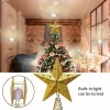 LED Light Up Gold Star Tree Topper w/ White Projector
