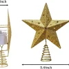 LED Light Up Gold Star Tree Topper w/ White Projector