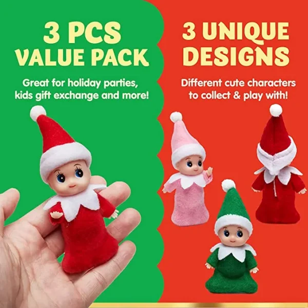 3pcs Kids Christmas Elf Plush Doll