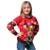 Kids LED Light Up Red Christmas Sweater Reindeer