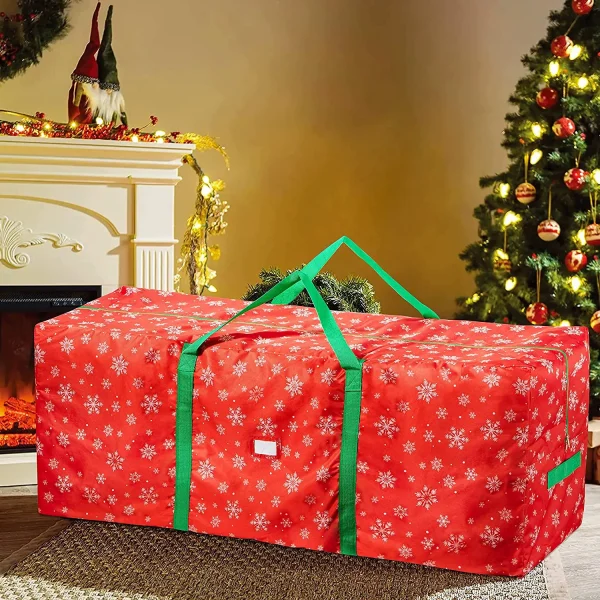 Red Snowflake Patterned Christmas Tree Storage Bag 65in