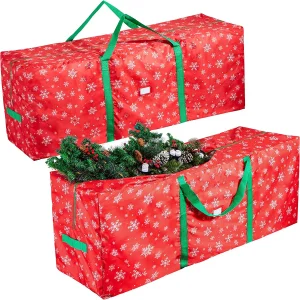 Red Snowflake Patterned Christmas Tree Storage Bag 65in