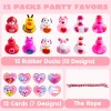 12Pcs Kids Valentines Cards with Rubber Ducks-Classroom Exchange Gifts