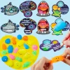 28Pcs Glow In The Dark Mochi Squishy Toys with Kids Valentines Cards