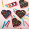 24Pcs Kids Valentines Cards with Mini Chalk in Boxes